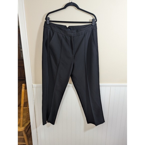 ME+EM Black Tailored Tapered Trousers AW23TW722 US 12 Eco Viscose Blend Pants
